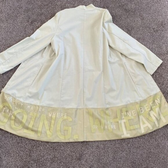 VINTAGE Street Style Pale Green Nylon Long Windbreaker Coat Medium - Picture 13 of 16